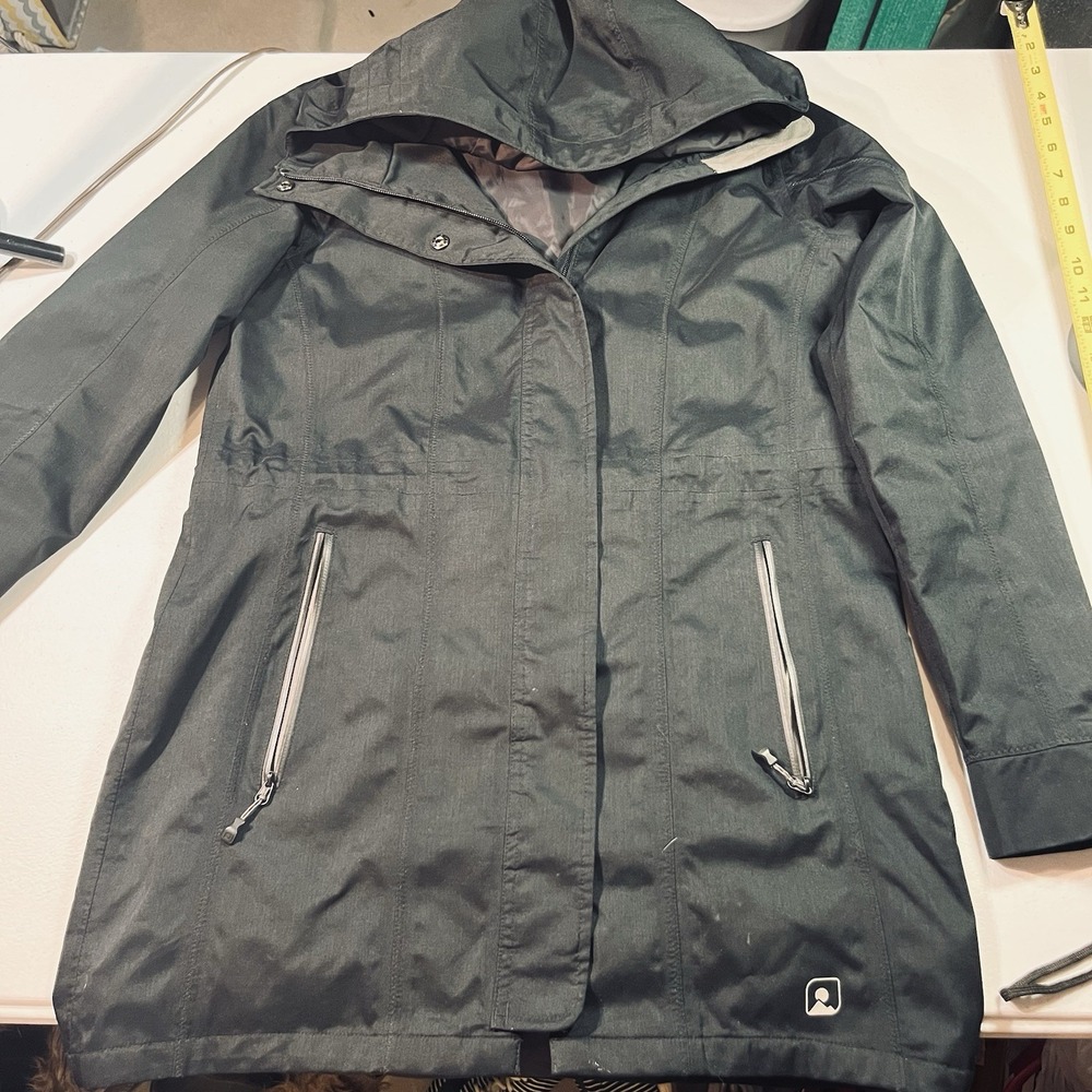Eastern Mountain Sports Women's Rain Resist Shell Jacket Long Sz XS Taped Seams